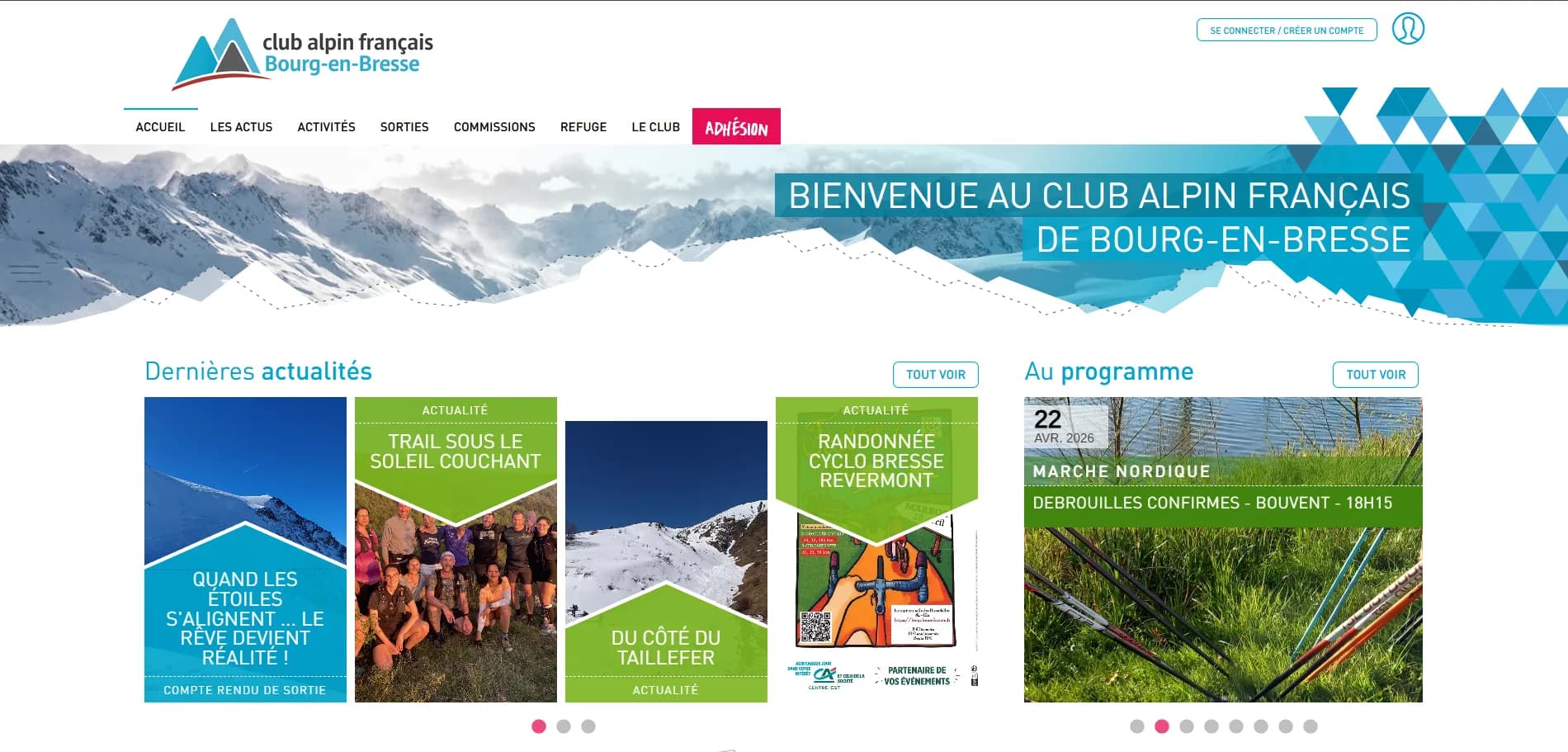 Capture du projet Club Alpin 01 — Portail associatif