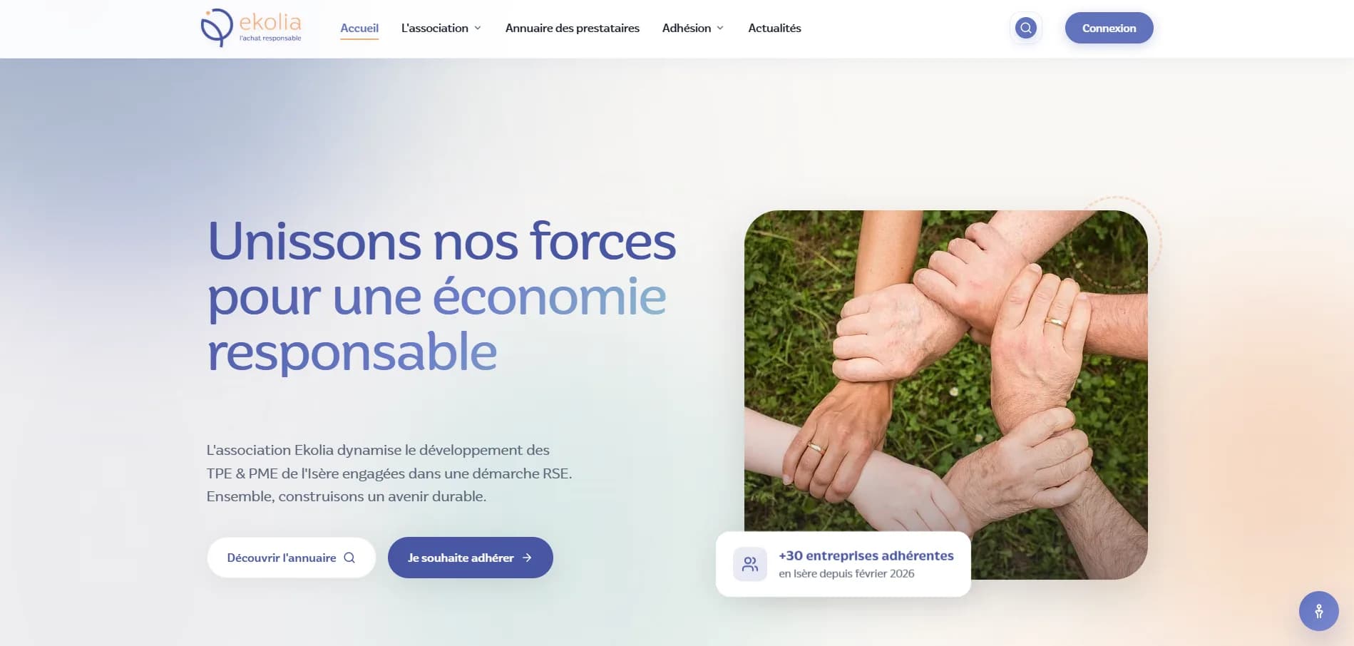 Capture du projet Ekolia — Annuaire RSE en Isère